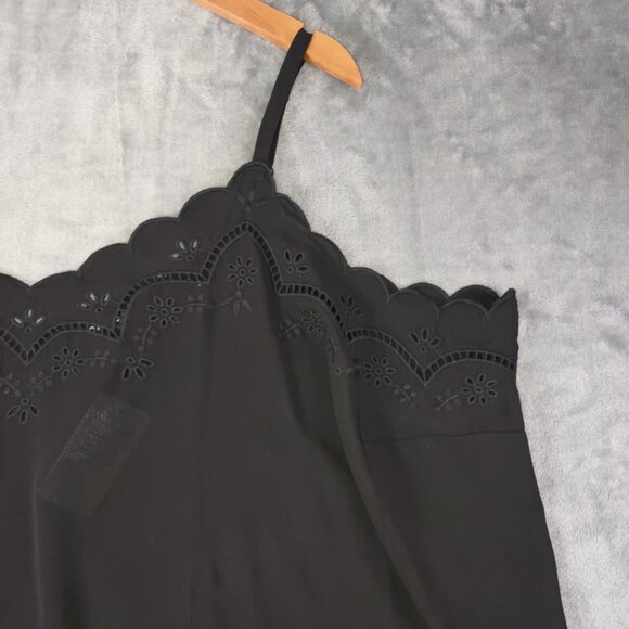 Torrid Women's 3X Black Sophie Georgette Cami TankTop Scallop Eyelet Trim Blouse - Picture 8 of 11